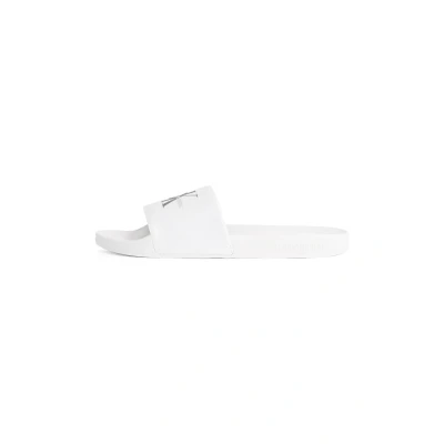 Abbildung von Calvin Klein Jeans Slide Monogram Pantolette flach, Herren, Größe: 45, Triple bright white Schuhe
