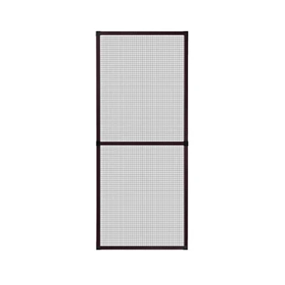 Abbildung von APANA Fliegengitter Fenster 130x240 cm braun Alurahmen &amp; robustes Fiberglasgewebe Insektenschutz ohne Bohren mit Bürstendichtung montagefertig Fliegennetz