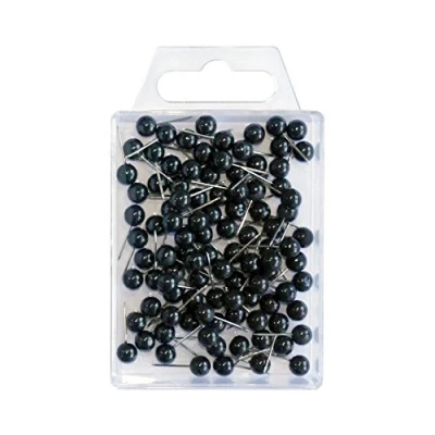 Abbildung von Wedo 56101 Markierungsnadeln Rundkopfnadeln, Nadellänge 16 mm, Kopfdurchmesser 6 100 Stück, Schwarz
