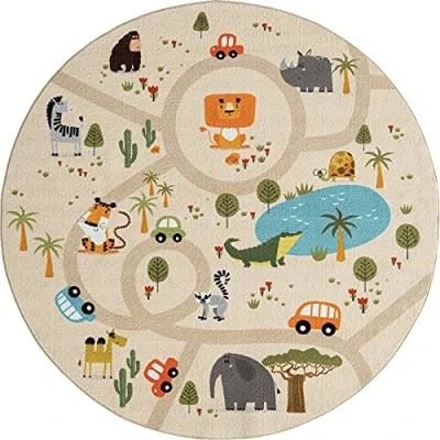 Abbildung von the carpet Teppich &quot;Happy Life round&quot;, rund, Kinderzimmer Spielteppich pflegeleicht