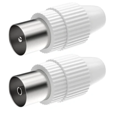 Abbildung von Antennenstecker Set Koaxial Stecker &amp; Koax Buchse / Kupplung für Kabelfensehen IEC TV männlich weiblich DVB C Radio und T2 Antennen SAT Antennenkabel BK Anlagen 4K UHD