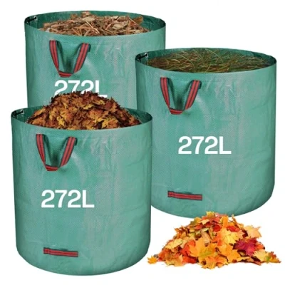 Abbildung von Zanfqvo Gartenabfallsack Stabil 3 x 272L Gartensack Laubsack mit Griffen Grünschnittsäcke Faltbar robust aus Polypropylen Gewebe 150GSM Rasenschnitt für Gartenabfälle Grünschnitt Laubabfall