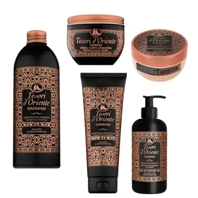 Abbildung von TESORI D&#039;ORIENTE Pflege Set Wellness Ritual Hammam mit Peeling &amp; Flüssigseife Spar