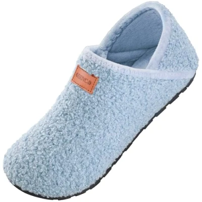 Abbildung von OBBYCO Damen Hausschuhe Herren Casual Pantoffeln Memory Foam Pluesch mit Geschlossene Rueckseite Indoor Outdoor Schuhe, Rosa 40 EU
