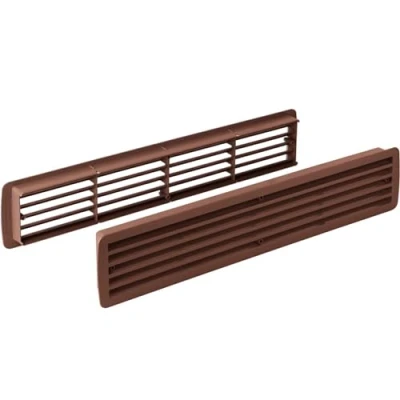 Abbildung von Gedotec Lüftungsgitter 457 x 92 mm 1 Stück Tür Gitter Nussbaum Kunststoff ABS Türlüftung für Türdicke 35 40 Belüftungsgitter eckig Türlüftungsgitter mit Schrauben Abluftgitter