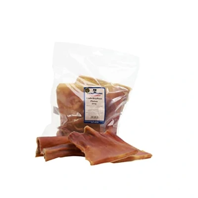 Abbildung von Tiernahrung Schwenner Rinderkopfhautplatten getrocknet Dog Snacks Zahnpflege Hund Hunde Kauartikel 500g