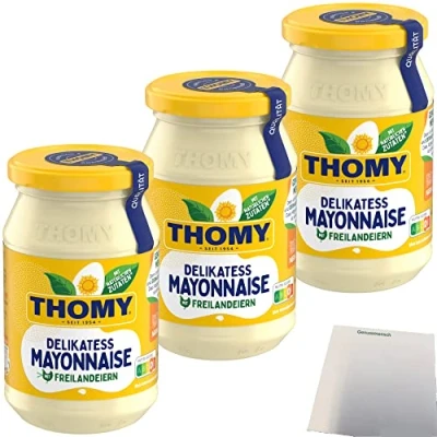 Abbildung von Thomy Delikatess Mayonnaise 80% 3er Pack (3x250ml) + usy Block