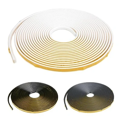 Abbildung von HEXIMO Zierleiste SFL 1 weiß 10 Meter, Flexible (12 x 6 mm) selbstklebend in schwarz aus PVC Dekostreifen für Decken &amp; Wandübergang Fliesenkante Wandkanten Spiegel Bilder Rahmen Türen (1 Rolle / meter Weiß)