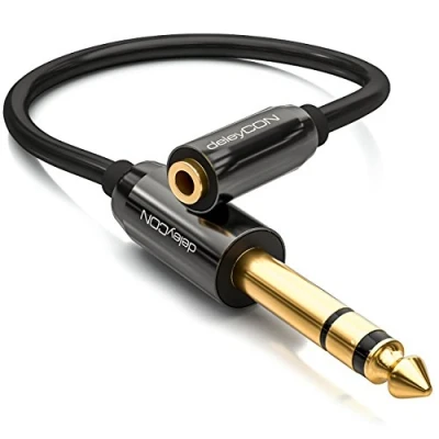 Abbildung von deleyCON Audio Klinken Adapter Kabel 6,3mm Klinke Stecker zu 3,5mm