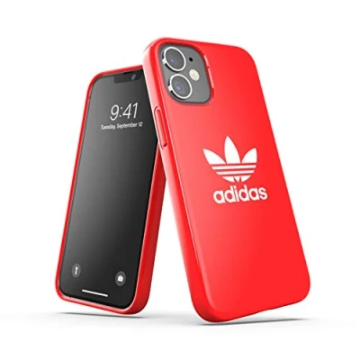 Abbildung von adidas Hülle Entwickelt für iPhone 12 Mini 5.4, Fallgeprüfte Hüllen, stoßfeste erhöhte Kanten, Original Snap Case Schutzhülle, Scharlachrot