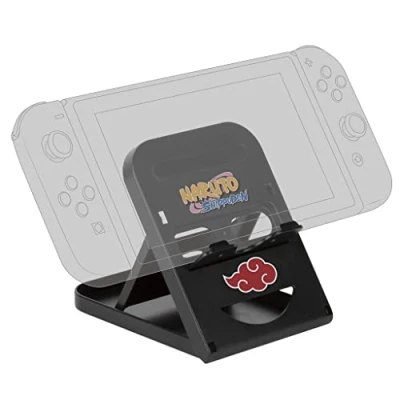 Abbildung von Konix Naruto Shippuden Support Stand für Nintendo Switch, Switch Lite und OLED Konsolen Akatsuki Wolkenmotiv Schwarz Rot