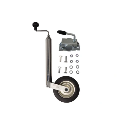 Abbildung von Kompletter Stützradsatz 48 mm bestehend aus Stützrad, Stützradklemme und Befestigungsmaterial Aanhangwagendirect Anhängershop
