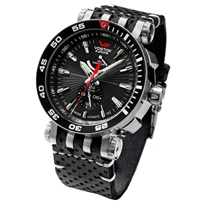 Abbildung von Vostok Europe Automatikuhr XXL Energia Rocket Herrenuhr 575A538 Lederband 48 mm