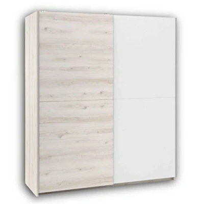 Abbildung von Stella Trading CUBY Schöner Kleiderschrank für Ihr Babyzimmer Vielseitiger Schwebetürenschrank mit viel Stauraum in Aurum Optik, Weiß 170 x 196 60 cm (B/H/T)