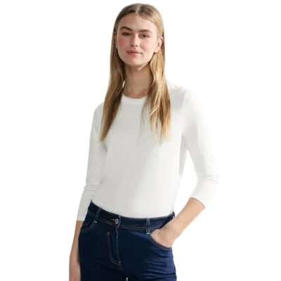 Abbildung von Cecil Basic Langarmshirt, Damen, Größe: Large, Weiß