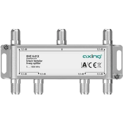 Abbildung von Axing BVE 6 01X Fach Verteiler 9,5 dB 5 1800 MHz TV Data Internet Kabelfernsehen