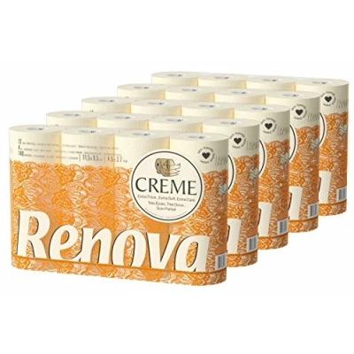 Abbildung von Renova Toilettenpapier 4 lagig Creme parfümiert, 12 Rollen Rolle