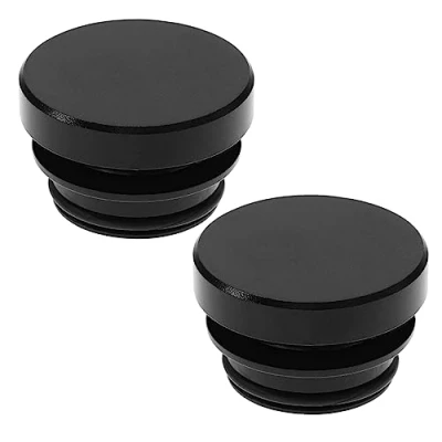 Abbildung von OTOTEC 2 x 12 V Aluminium Zigarettenanzünder Abdeckkappe, wasserdicht, staubdicht, Stecker für Auto, LKW, SUV, Boot, Yacht, Automobilzubehör, Schwarz
