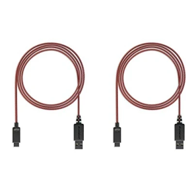 Abbildung von Lioncast USB C Ladekabel für Nintendo Switch, Charging Cable 2er Set, gleichzeitiges Aufladen und Spielen an der Switch Docking Station mit Stecker möglich 3m Länge 2 Stück
