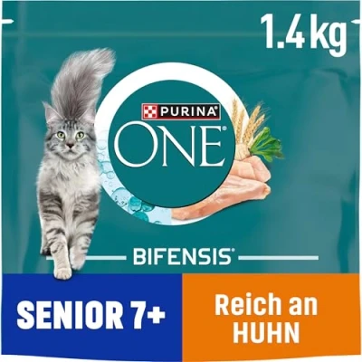Abbildung von PURINA ONE BIFENSIS Senior 7+ Katzenfutter trocken, reich an Huhn, 6er Pack (6 x 1,4kg)