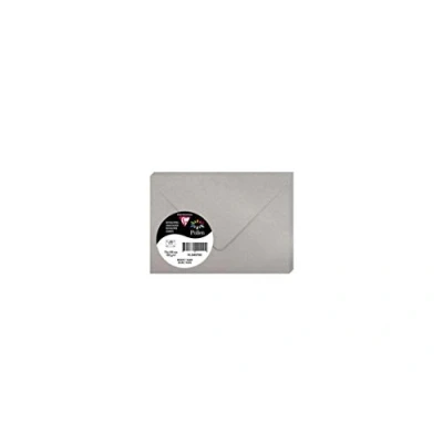 Abbildung von Clairefontaine 54070C Packung mit 20 Umschlägen Pollen 7,5x10 cm, 120g, gefüttert, ideal für Einladungen und Korrespondenz, Premium glattes Papier, Silber, 1 Pack