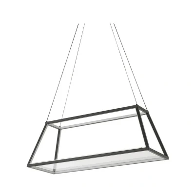 Abbildung von Lucande LED Hängeleuchte Mensola, schwarz, Alu, 75 cm