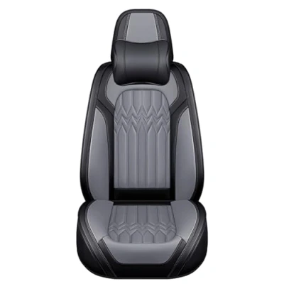 Abbildung von Eunncu Autositzbezüge komplettes Set Universal in Stylish Design Schonbezüge für Vordersitze und Rückbank Auto Sitzbezüge Airbag Kompatibel Premium Wasserdicht Sitzbezug, Grau
