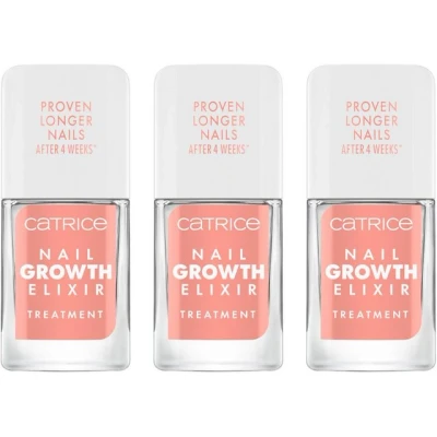 Abbildung von Catrice Nail Growth Elixir Treatment, Nagelbalsam, Transparent, feuchtigkeitsspendend, pflegend, acetonfrei, vegan, ohne Mikroplastikpartikel, Konservierungsstoffe, 3er Pack (3x10.5ml)