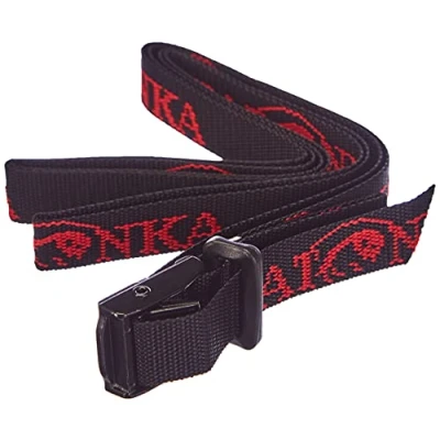 Abbildung von Tatonka Riemen ST 18mm (0,75m / 1m 1,5m 3m) Spanngurt mit Metallschließe und verschiedenen Längen 1,8 cm breit Zur Volumenregulierung des Reisegepäcks oder zum Befestigen von Ausrüstung