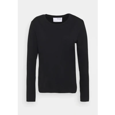 Abbildung von Selected Femme Standard TEE Langarmshirt, Damen, Größe: 38, Black