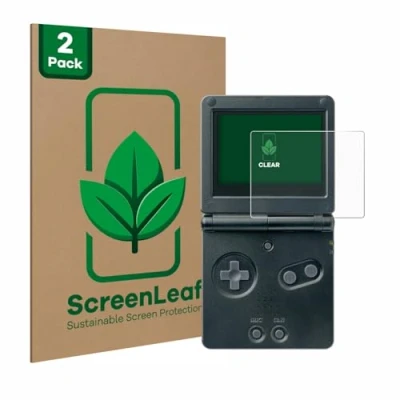 Abbildung von ScreenLeaf (2 Stück Schutzfolie für Nintendo Gameboy Advance GBA SP [nachhaltiger Displayschutz, Folie, transparent, kratzfest]