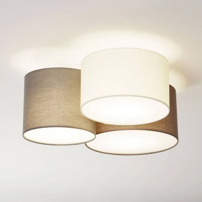 Abbildung von Eglo 97479 Deckenleuchte PASTORE weiß anthrazit braun, weiß, grau E27 3X60W L:61cm B:49,5cm H:25,5cm