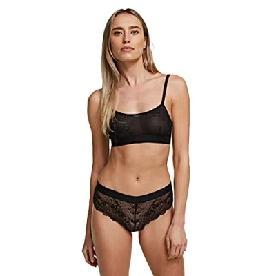 Abbildung von KARL LAGERFELD Damen Hipster Slip mit Spitze Schwarz M