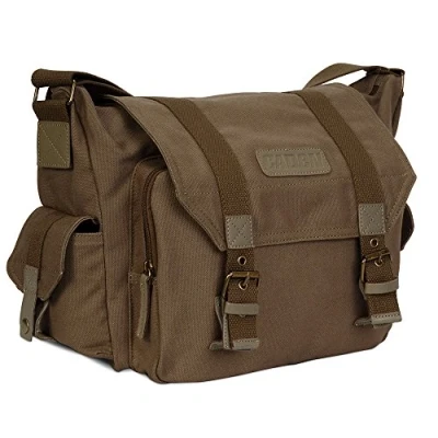 Abbildung von CADeN Kameratasche Spiegelreflex Kamera Schultertasche Foto Tasche Umhängetasche Fototasche für SLR DSLR Spiegelreflexkameras Sony Nikon Canon (Braun)