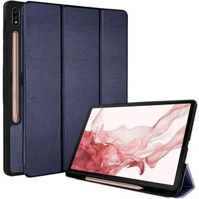 Abbildung von TECHGEAR Hülle Kompatibel mit Samsung Galaxy Tab S9 11,0 Zoll (SM X710 / SM X716), Ultra Dünn Ständer und Auto Schlaf/Wach Funktion, Slim Pu Leder Smart Case 2023, Blau