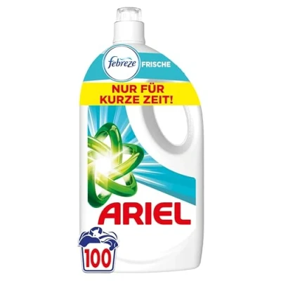 Abbildung von Ariel Flüssigwaschmittel, 100 Waschladungen Universal+ Mit der Frische von Febreze, Kraftvolle Fleckenentfernung schon ab 1. Wäsche
