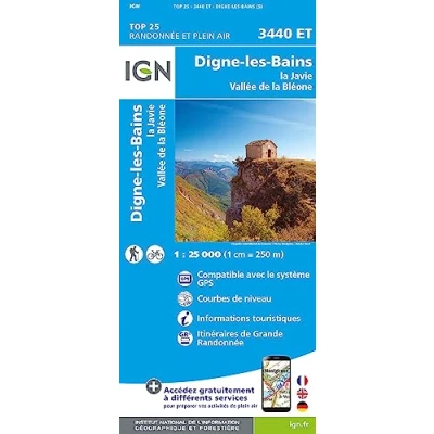 Abbildung von Digne les Bains la Javie Vallée de Bléone 1:25 000: 1:25000 (TOP 25)
