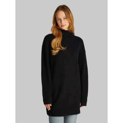 Abbildung von Calvin Klein Jeans Jerseykleid FLUFFY YARN LOOSE SWEATER DRESS mit Logostickerei