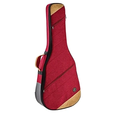 Abbildung von Ortega Guitars gepolstertes Soft Case für Dreadnought Gitarren Leinen, Baumwolle, Veloursleder rot, bordeaux wine (OSOCADN BX)