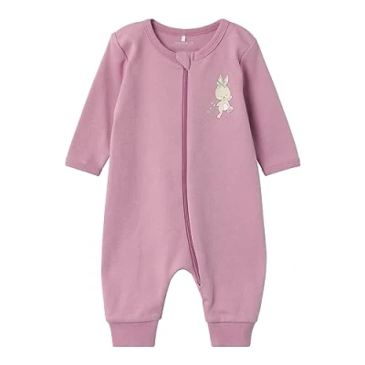 Abbildung von Name it Nbfnightsuit ZIP Rabbit Pyjama für Kinder, Größe: 104, Orchid haze