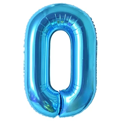 Abbildung von Geburtstag zahlen luftballon 0 jahre Blau Folienballon XXL Riesen in 40&quot; 101cm Geburtstagsdeko Ballon Zahl Deko zum .Fliegt mit Helium