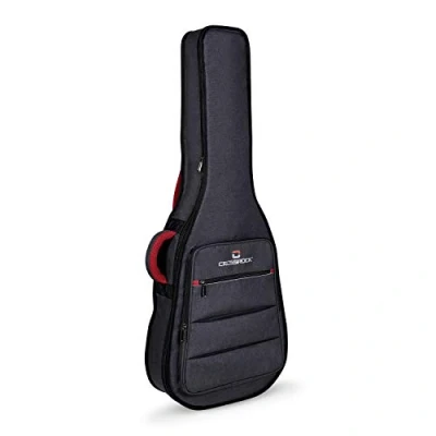 Abbildung von Crossrock CRSG107D Dreadnought Gitarrentasche, 10 mm Polsterung, Rucksack erhältlich, Dunkelgrau (CRSG107DGR)