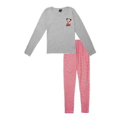 Abbildung von Disney SET Minnie Mouse XMAS Christmas Winte Nachtwäsche Set, Damen, Größe: Medium, Grau/rot
