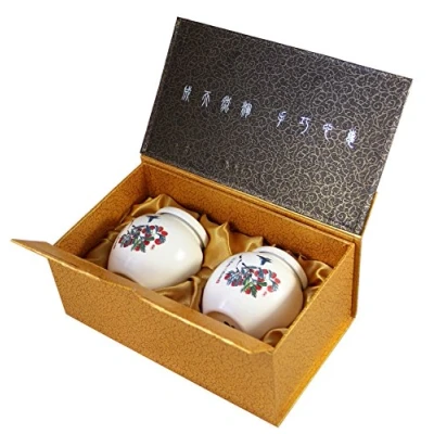 Abbildung von 2er Set Matcha Töpfchen aus Keramik [ Dekor Schmetterling ] Teedose / je 200ml