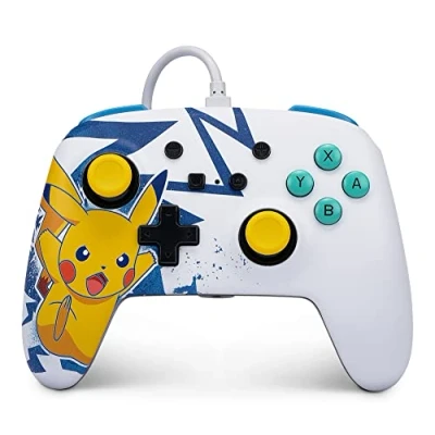 Abbildung von Verbesserter Kabelgebundener PowerA Controller für Nintendo Switch Pikachu High Voltage, Gamepad, Game Controller, Offiziell Lizenziert