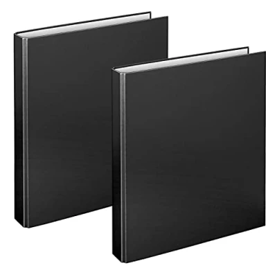 Abbildung von VELOFLEX A114108 Ringbuch Basic, DIN A4, 2 Stück, schwarz, Füllhöhe 25 mm, Ringordner mit Ring Mechanik