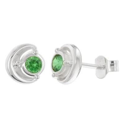 Abbildung von Acalee AC8888 11 Damen Ohrringe 925 Silber Ohrstecker Zirkonia Grün