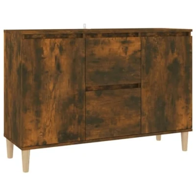 Abbildung von vidaXL Sideboard mit 2 Schubladen Türen Kommode Anrichte Schrank Beistellschrank Mehrzweckschrank Räuchereiche 103,5x35x70cm Holzwerkstoff