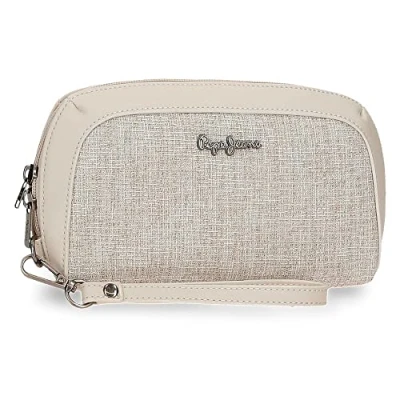 Abbildung von Pepe Jeans Maddie Beige Handtasche 20x11x4 cm Polyester mit Details aus Kunstleder