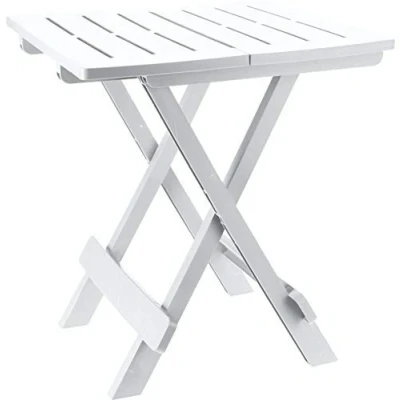 Abbildung von Spetebo Kunststoff Klapptisch Adige 45 x 43 cm weiß Garten Beistelltisch klappbar Campingtisch Teetisch Balkontisch Tisch klein